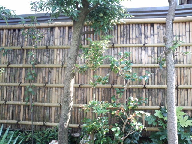 施工前の天然の竹垣